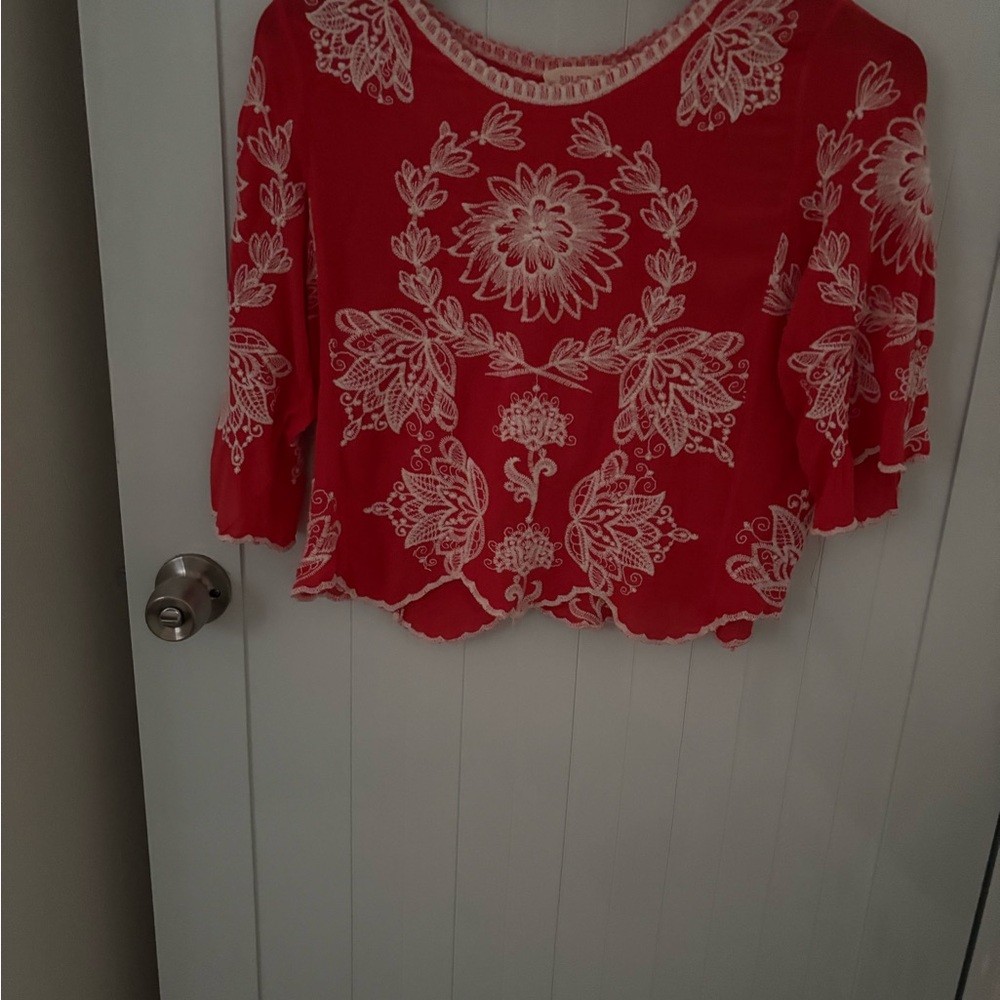 Red Floral Women's Top
